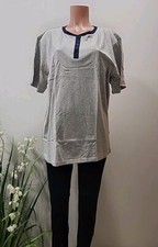 Mnamo 100 Cotton Short Sleeve Mens Pajama Set Size Xl Gray Top Blue Bottom