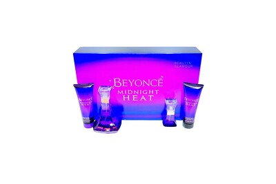 BEYONCE MIDNIGHT HEAT 4 PIECE GIFT SET EAU DE PARFUM SPRAY 100ML NIB-BE734870 