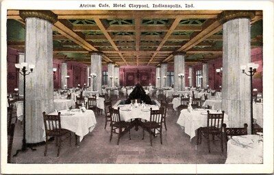 Postcard Atrium Cafe at Hotel Claypool in Indianapolis, Indiana