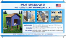 Rabbit Hutch DIY Bracket Kit. Made in USA. No Angled Cuts. Lumber not included.