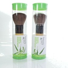 2x Beauty 360   BAMBOO STAND -UP POWDER BRUSH  Natural Wood Handle
