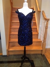 NEW $470 Jovani 62248 Cocktail Short Sequin Royal Dress Prom Sz 10 14 sale