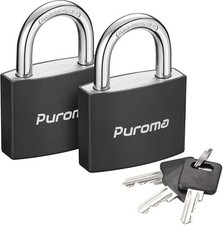 Lock Keyed Padlock, 2 Pack Aluminum Locks with 3 Keys Alike, 1.1 Inch Locker ...