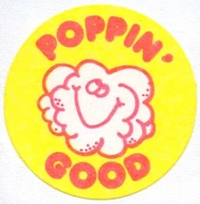Trend Scratch And Sniff Matte Popcorn Stinky Stickers w No TM Vintage 1980's