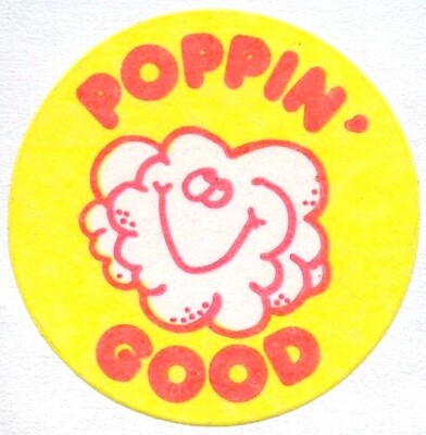 Trend Scratch And Sniff Matte Popcorn Stinky Stickers w No TM Vintage 1980's