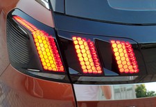 Rear Tail Lamp Light Honeycomb Sticker Cover 1 Set For Peugeot 3008 Gt 2016-2020