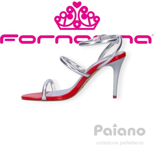 Fornarina Glam Cherry sandalo pelle argento tacco alto - Foto 3 di 5
