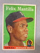 1958 Topps Felix Mantilla Baseball Card #17 EX Milwaukee Braves