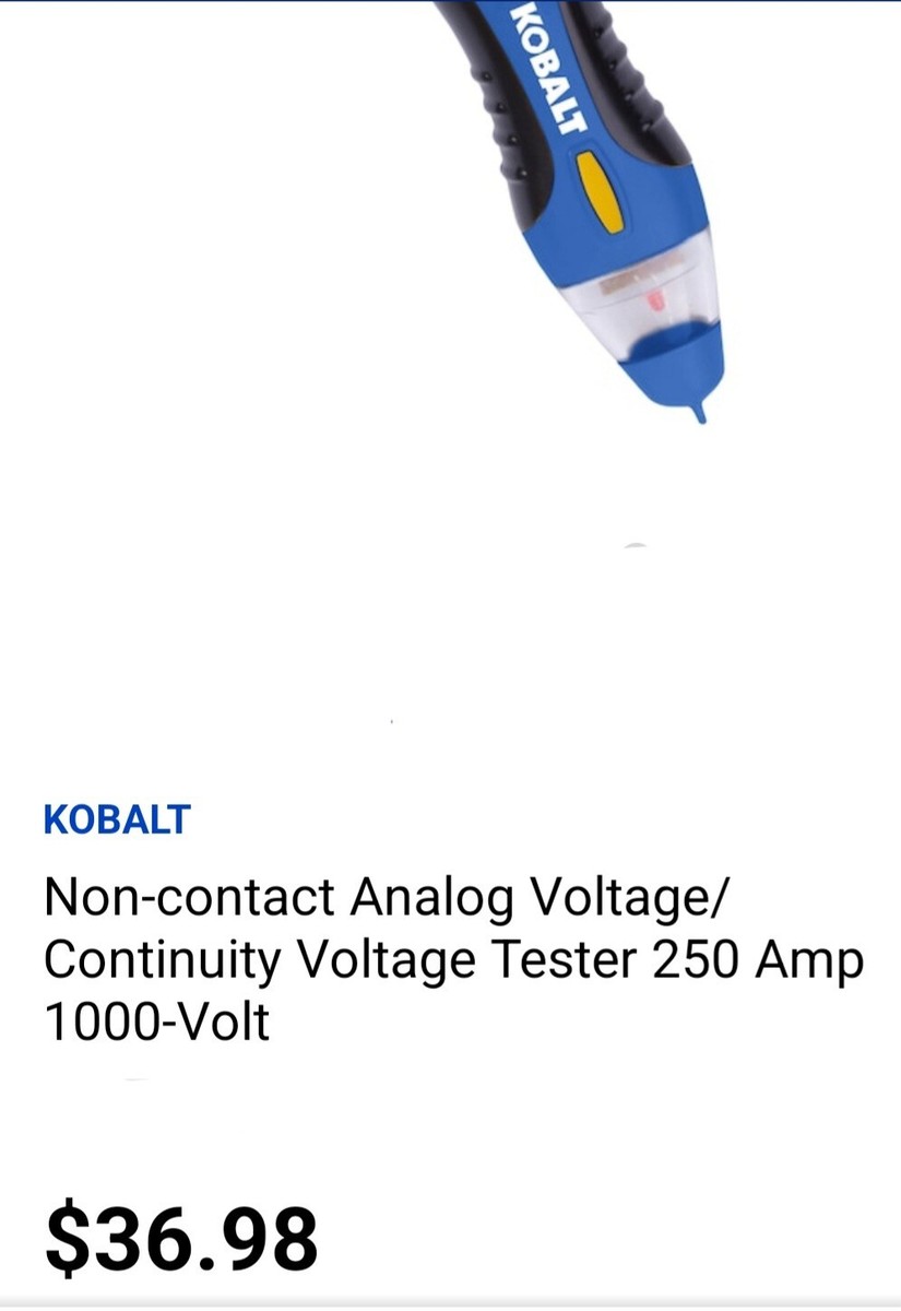 Kobalt 0909981 Voltage & GFCI Outlet Tester CAT III 1000v (Battery