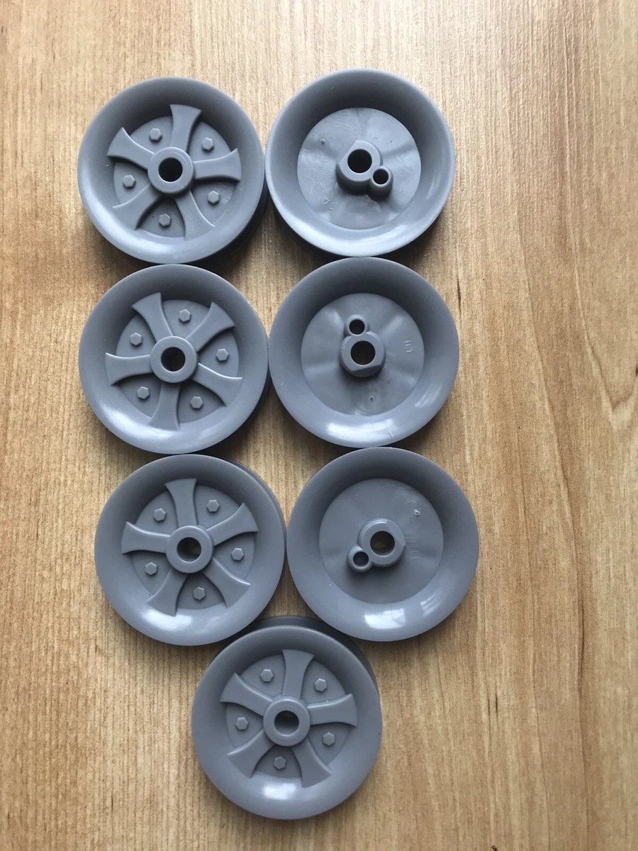 KNEX Pulleys x7 Silver Grey Pulley 2 Diameter 5cm Wheel Hub Rim K NEX