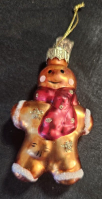 Thomas Pacconi Christmas Ginger Bread Man Ornament Hand Blown Glass  Classics