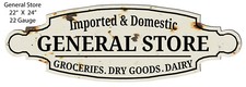 Vintage Style Metal Sign General Store Grocery Goods 8 x 24