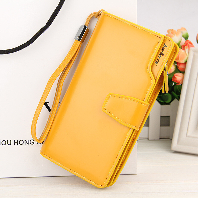 Women's Faux Leather Long Wallet – Large Capacity Clutch Purse – Card Holder