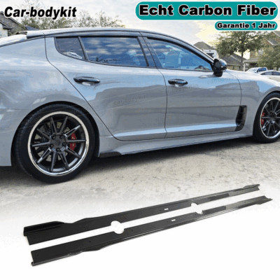 Carbon Seitenschweller Ansätze Side Skirts Passt für Kia Stinger GT 3.3T 2018-23