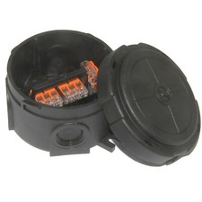 Image of WISKA Combi 304 IP66 Black Weatherproof Outdoor Junction Box inc 3 Wago 10110636