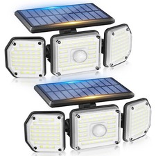 2 Pack LED Motion Sensor Solar Lights ,Outdoor IP65 Waterproof Security Lamp