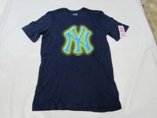 New York Yankees Youth Size XL XLarge (18/20) Navy Blue Shirt $22
