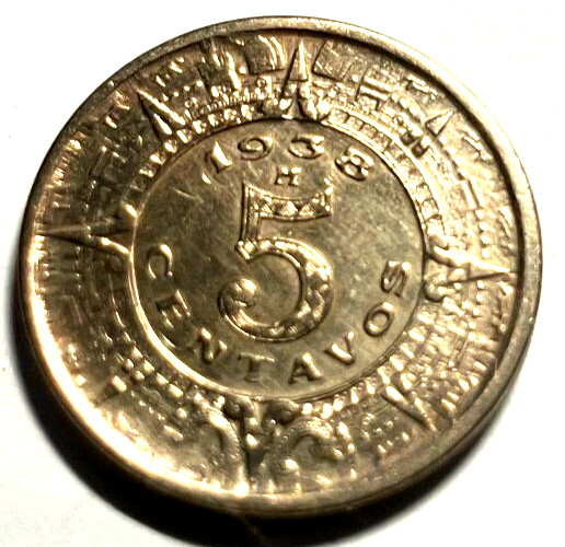 elf Mexico 5 Centavos 1938  Scarce Grade  Key Date  B004