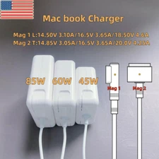 60W L-Tip & T-Tip AC Power Adapter Charger Macsafe 1&2 For MacBook Air or Pro