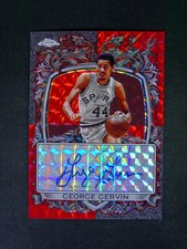 2025-26 Chrome George Gervin Signature Style Auto Red Geometric Refractor 5/5