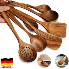 7-Teiliges Holz Küchenutensilien Set – Kochlöffel & Pfannenwender Braun