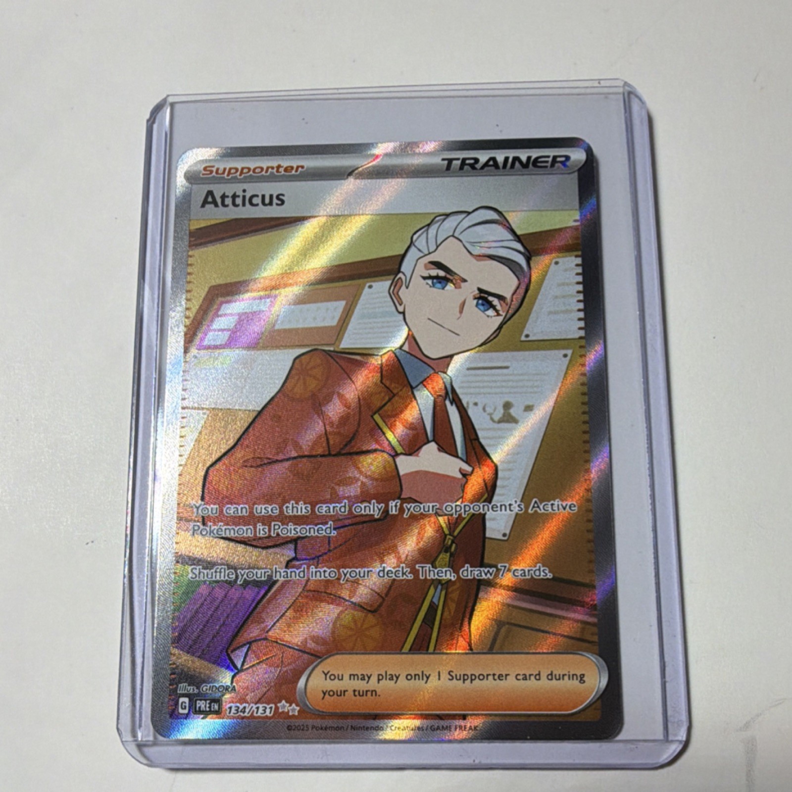 Pokémon Atticus Sv: Prismatic Evolutions 134/131 Trainer Ultra Rare Holo