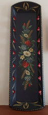 Vintage Northern Europe Folk Art French Stick Bread Basket Dark Blue