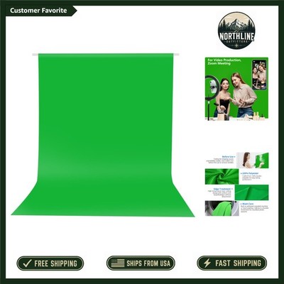 Professional 5x7ft Green Screen Backdrop for YouTube, Zoom & Video Conferencing
