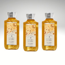 3X Bath  Body Works LOT of 3 Bottles Golden Eclipse Body Wash Shower Gel 10 oz