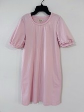 Madewell Pink Puff Sleeve Cotton Dress Crew Neck Size X-Small