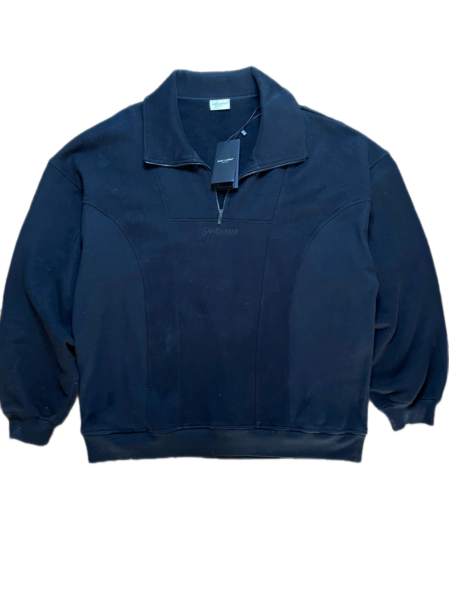 Saint Laurent Logo-embroidered Half-zip Men Sweatshirt | eBay