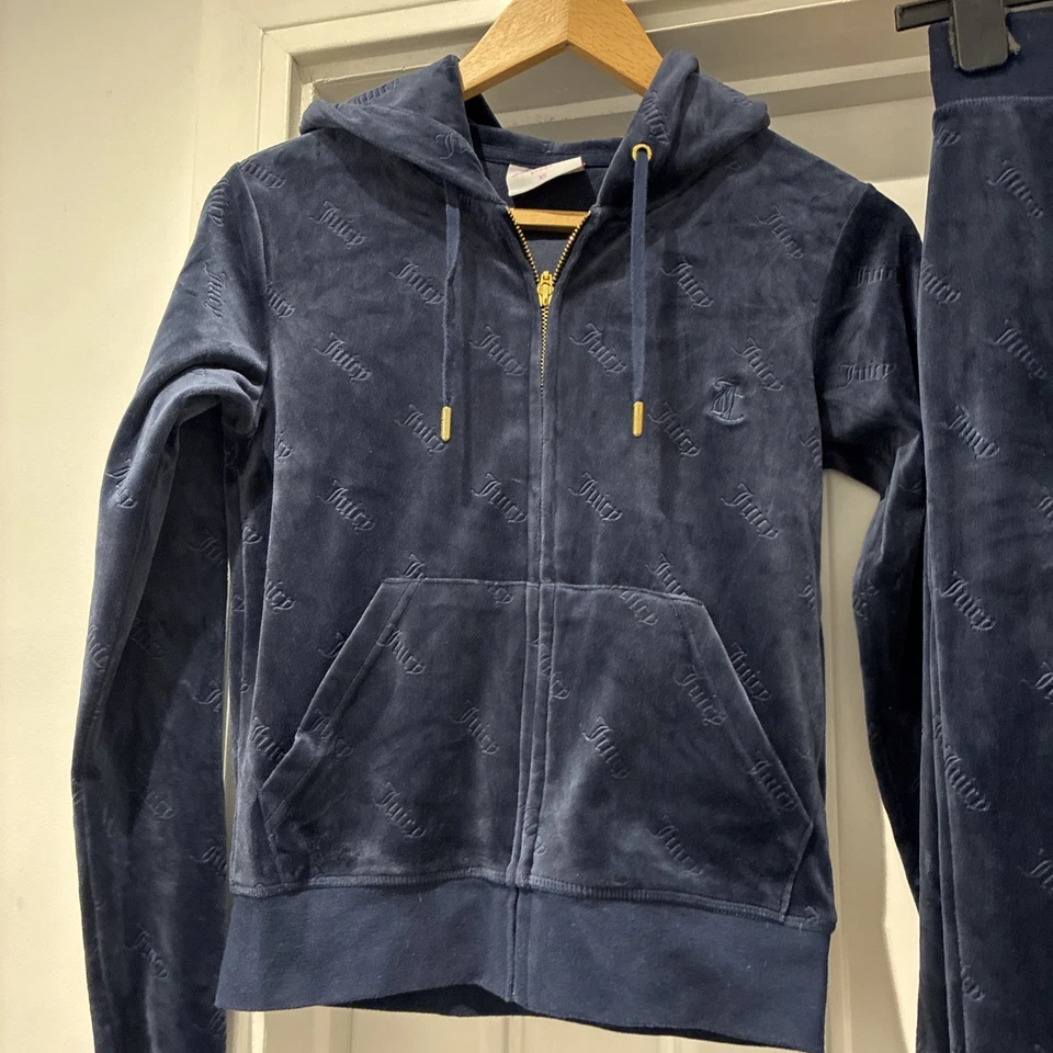 Cueca TrackSuit Juicy Couture logotipo marinho tamanho Xs veludo * falha - Imagem 2 de 4