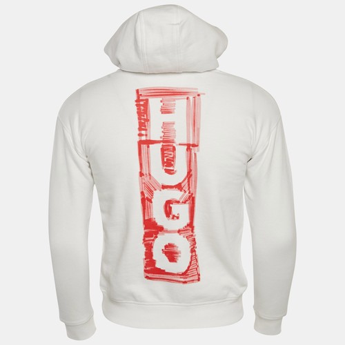 Hugo Boss Kids White Printed Cotton Hoodie 12 Yrs - Picture 2 of 6