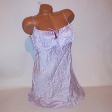 Victoria Secret PINK Lingerie Chemise Slip Babydoll XL Purple White Floral Satin