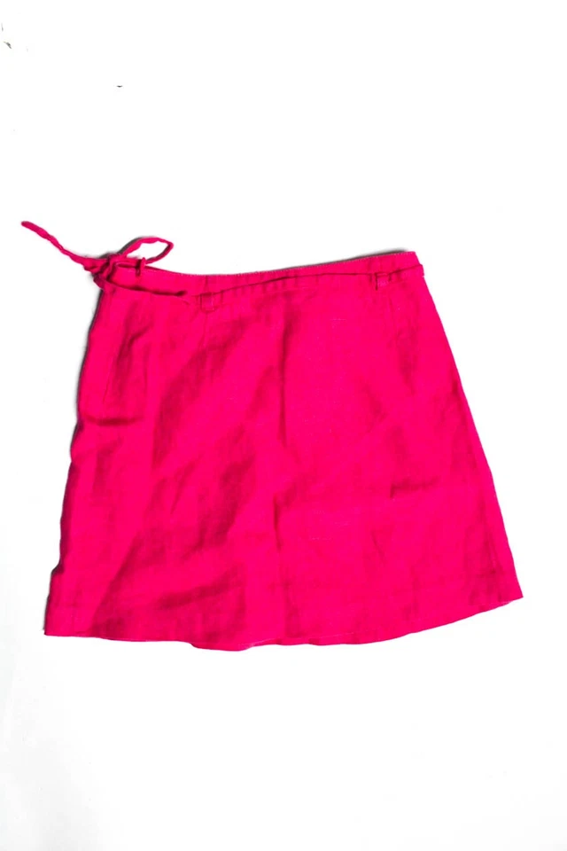 Falda Cacharel Niñas Rosa Lino Floral Cinturón Línea A Talla 6 Foto 2 de 3