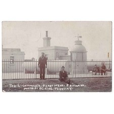 BRIXHAM Sailor at Berry Head Lighthouse, Devon, RP Postcard Postally Used 1906