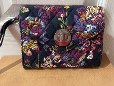 NWOT Vera Bradley MIDNIGHT WILDFLOWERS Your Turn SmartPhone Wristlet Wallet