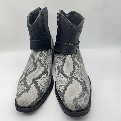 Dingo Ankle Boots DI-285 Mens Gray Snake Suede Zipper Western 11 D Zip Boot - Picture 2 of 15