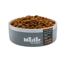 Stainless Steel Small Double Wall Dog Bowl with Anti Skid Base - Graphite