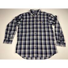 Carhartt Relaxed Fit Plaid Flannel Long Sleeve Button Up Shirt Men's Large