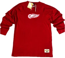 VNTG Stall & Dean Athletic Goods Detroit Red Wings Hockey Knitted Jersey Sz XXL