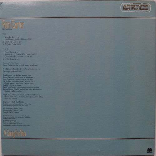 Ron Carter - A Song For You (LP, Album, Pit) (Very Good Plus (VG+)) - Foto 2 di 5