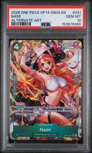2026 One Piece Nami Alternate Art OP14-031 English PSA 10 Gem Mint