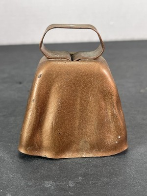 Vintage Copper Cow Bell 2 7/8  @ Base Natural Patina Pre Owned