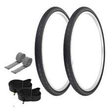 PRO TIRES 700 x 40 Black P-1134 W/TUBES RIM STRIPS 33mm Schrader Valve