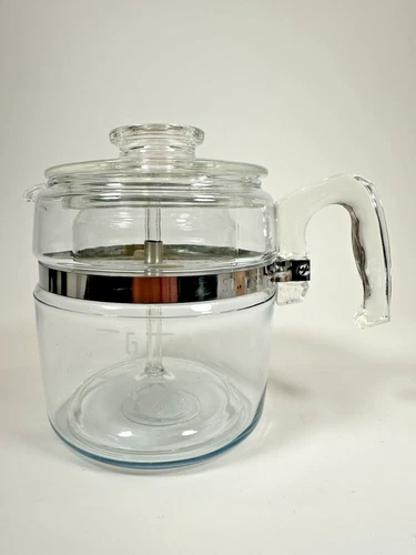 Vintage ~PYREX~ Flameware ~ 4-6 Cup Glass Coffee Pot Percolator #7756 ~ Complete