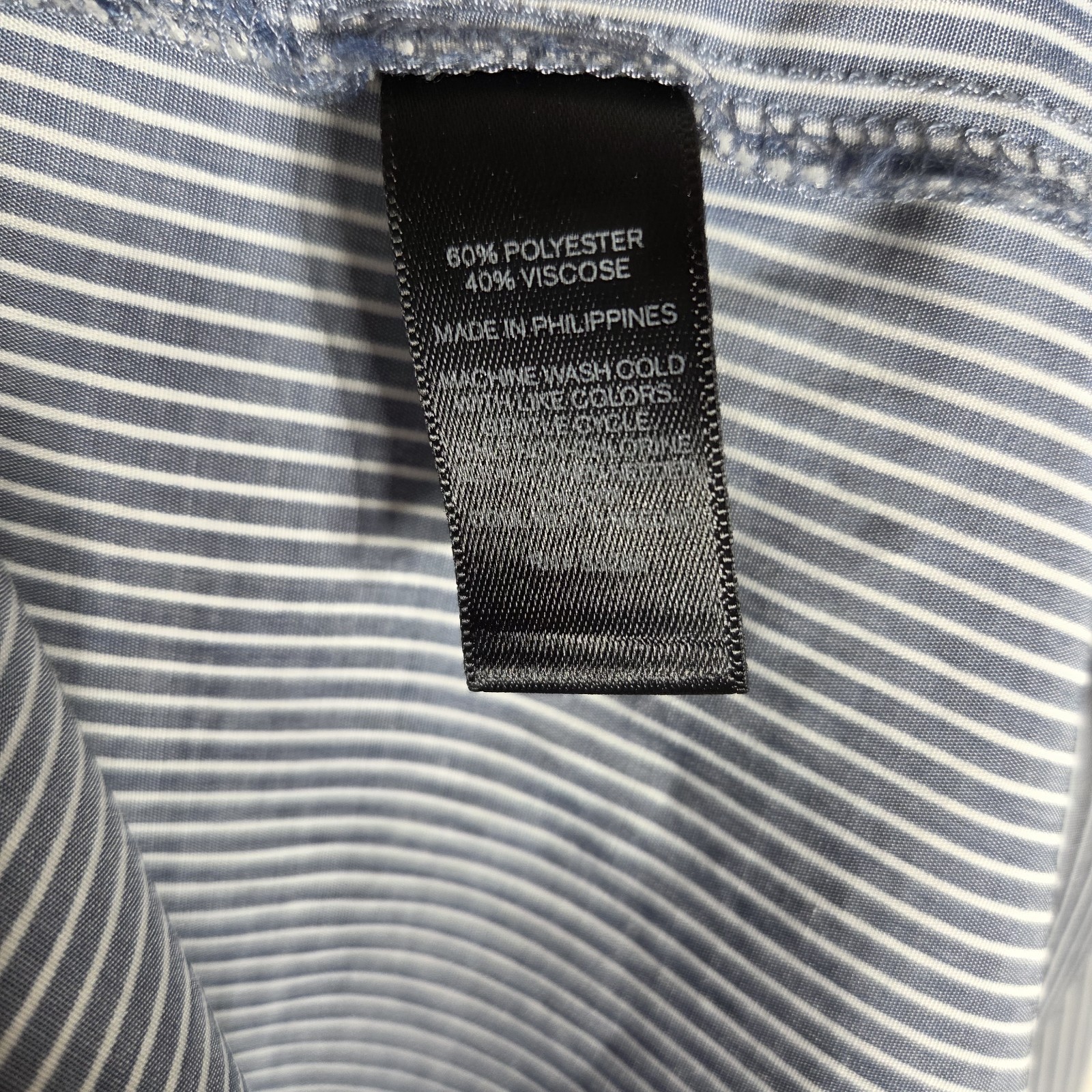 Express Gray White Button Down Shirt Striped Size… - image 13