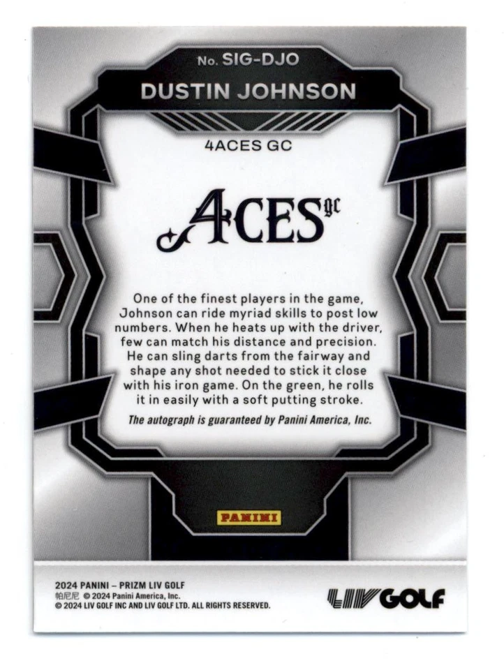 2024 Panini Prizm LIV Golf Signatures #SIG-DJO Dustin Johnson Auto - NM-MT - Image 2 of 2