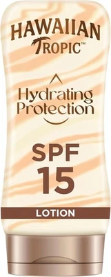 Loción solar protectora Hawaiian Tropic Protect & Hydrate FPS 15 180 ml, (gratis🚚)