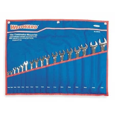 Westward 3Xu46 Combo Wrench Set, Full Polish, 7-27Mm, 17Pc